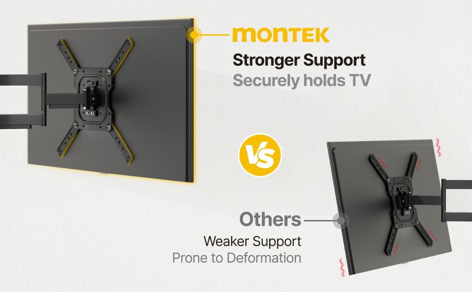 monTEK Adjustable Full Motion TV Wall Mount - 13-120 in Flat & Curved TVs, Living Room Modern Articulated Arm Bracket, Max VESA 900x600mm, 265 lbs Max Load, Easy Install, Swivel-Tilt
