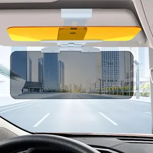 Car Sun Visor Anti-glare Mirror, Car Sun Visor Anti-high Beam Protector Mirror, Universal Car Interior Accessories for Day and Night Use, Yellow Tint