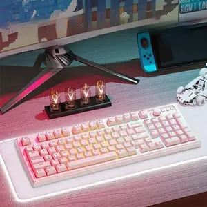 EWEADN V97 Wireless Gaming Keyboard, 97 Keys USB Rechargeable Keyboard with RGB Backlit, Office Keyboard Compatible with Window Laptop Gaming Peripherals, Computer Peripherals