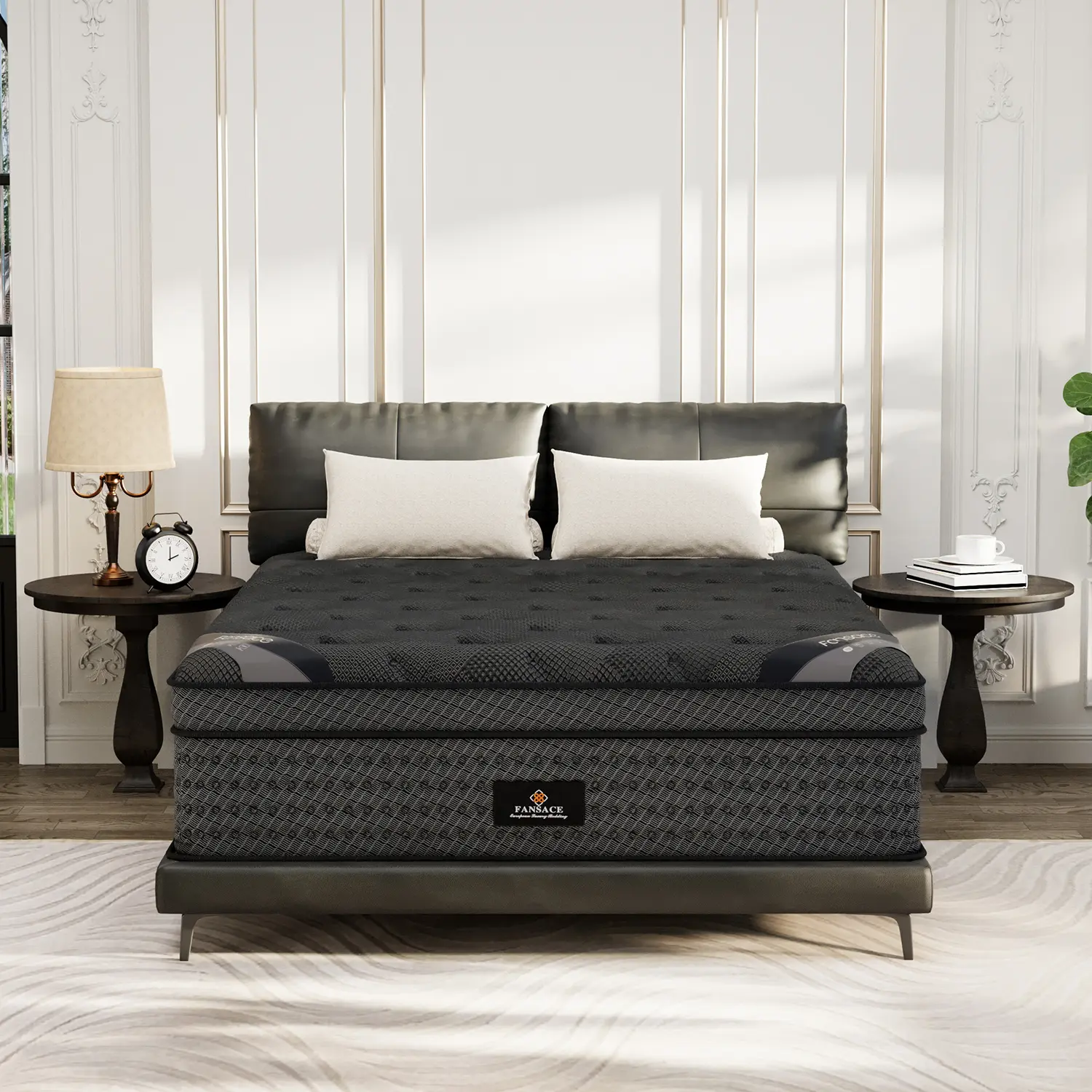FANSACE 16-Inch Queen Size Hybrid Mattress A, Euro Top, Strong Edge, Pressure Relief, Fiberglass-Free, Cooling Gel Memory Foam, Independent Pocket Springs, Medium Firm, Breathable, OEKO-TEX Certified, Mattress in a Box