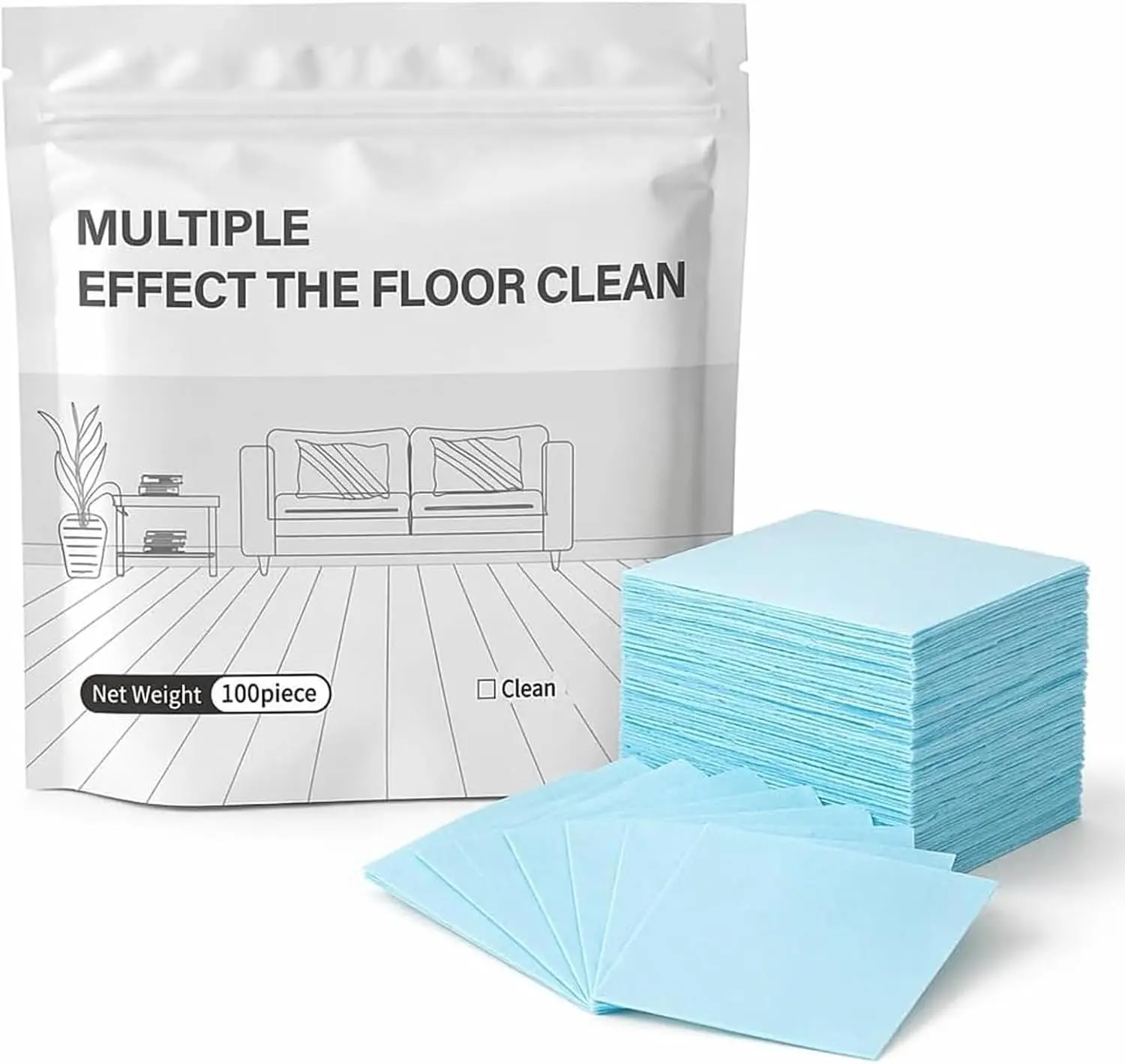 【GS】"100 Pcs All Floor Cleaner Tablets | Multi-Surface Deep Cleaning Mop Sheets for Hardwood, Tile, Laminate, Vinyl, Streak-Free & Long-Lasting Fresh Scent