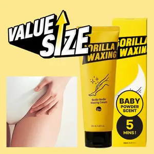 [GORILLA WAXING] Bodle Bodle Gentle Hair Removal Cream for Sensitive Skin 250ML – Smooth & Painless Depilatory with Shea Butter, Tea Tree & Centella, Baby Powder Scent