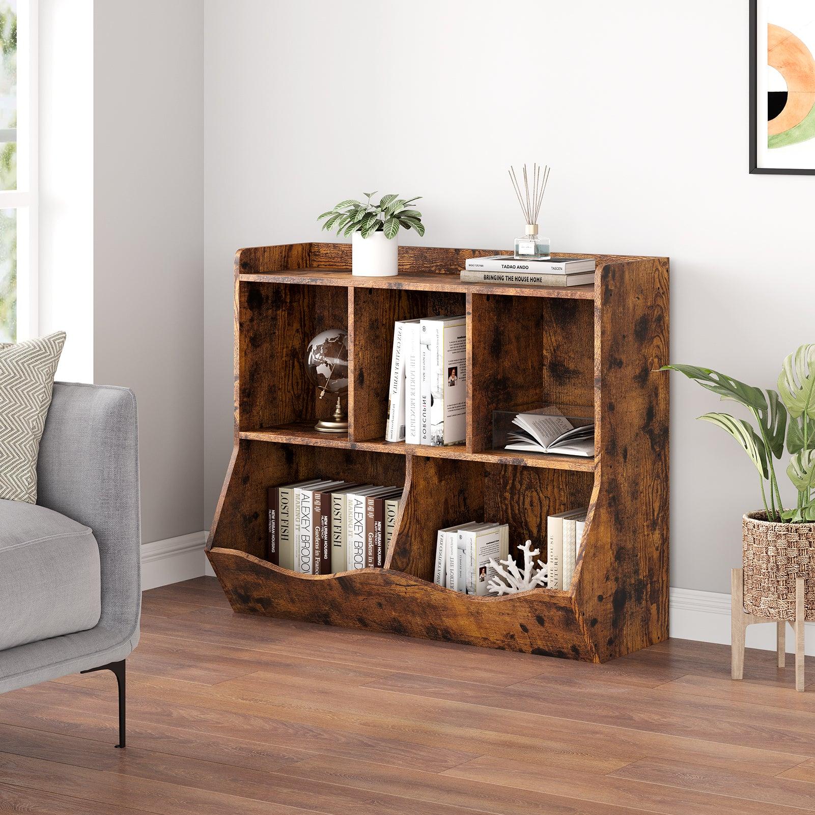 【GARVEE】Multi-Color Bookshelf and Toy Storage Organizer with Five Storage Spaces, 3-Tier 5-Cube Cabinet, Ideal for Playroom, Nursery, Classroom, Bedroom, and Living Room