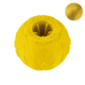 RT. 111 Small Yellow Dog Chew Toy - FDA-Certified Thermoplastic Elastomer, Medical-Grade Safety, Indestructible, Optimized Yellow, Vanilla Scent, ASTM5963 Tested, Lifetime Guarantee