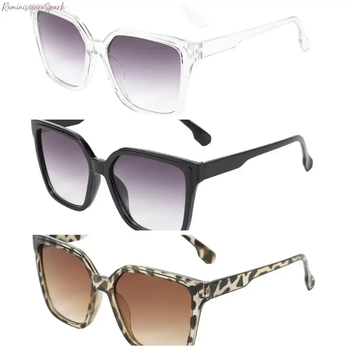 1/3 Packs Retro Square Sunglasses for Men Women Korean Style Fashion Eyewear Mercury Mirror Lens UV400 Protection Sun Glasses Windproof Shades I