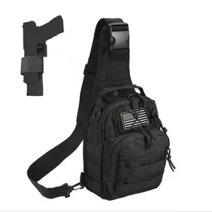 Outdoor Tactical Men's Shoulder Bag, Small EDC Chest Bag, Multi-functional|1000D|Wear-resistant|Waterproof|Adjustable Crossbody Bag, Men's and Women's Hiking, Traveling, Camping, Fishing [Ships From US