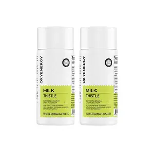 [2 Bottles]Oxyenergy Milk Thistle Dietary Herbal Supplement for Selfcare, Natural Liver Detox & Colon Cleanse Support with Kudzu Root, Turmeric, Inositol, Methionine, Vitamin C, 90 Silymarin Capsules,summerwins