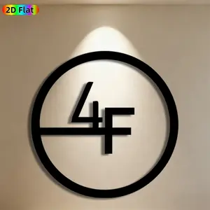 1pc Number 4F Metal Wall Art, Bold Number 4F Statue Mural, Ideal Gift for New Year, Easter, Number Decor Enthusiasts, Rust-Resistant Metal Wall Decor Wall Sculptures, Perfect for Office Wall & Garden Fence, Stylish Industrial Decor Accent