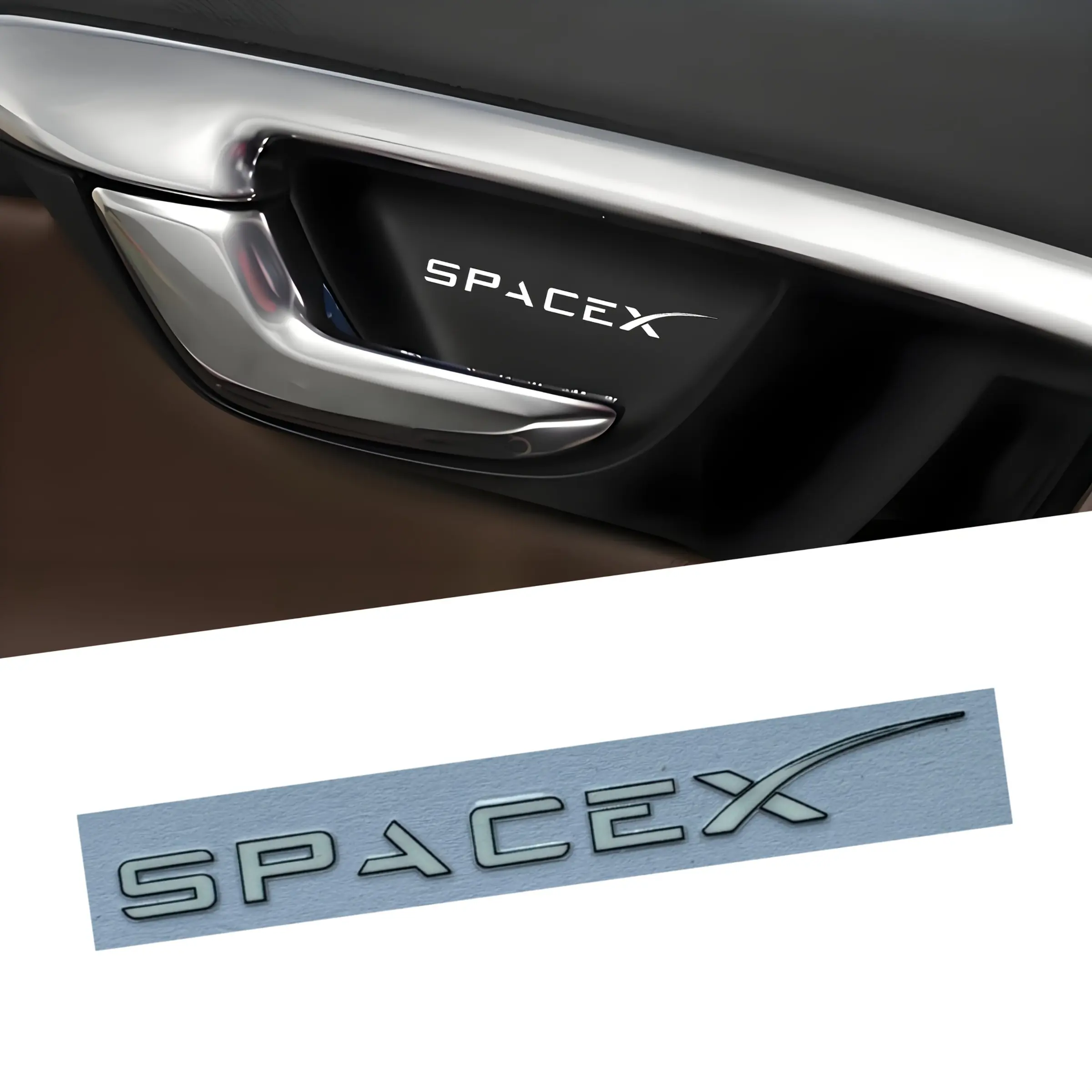 4PCS/SET Car Stickers Space X Car Logo Badge Decoration Sticker for Tesla Model 3 X Y S Car Accessories