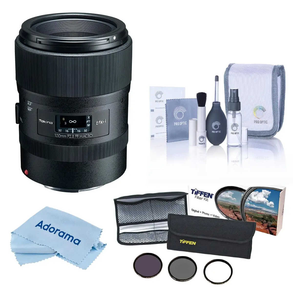Tokina atx-i 100mm f/2.8 Macro Camera Lens for Canon EF Mount - Bundle with 55mm Essentials Filter Kit, Full-Frame DSLR Cleaning Kit, Compact Cleaning Cloth, High-Res Optics, 1-Touch Focus