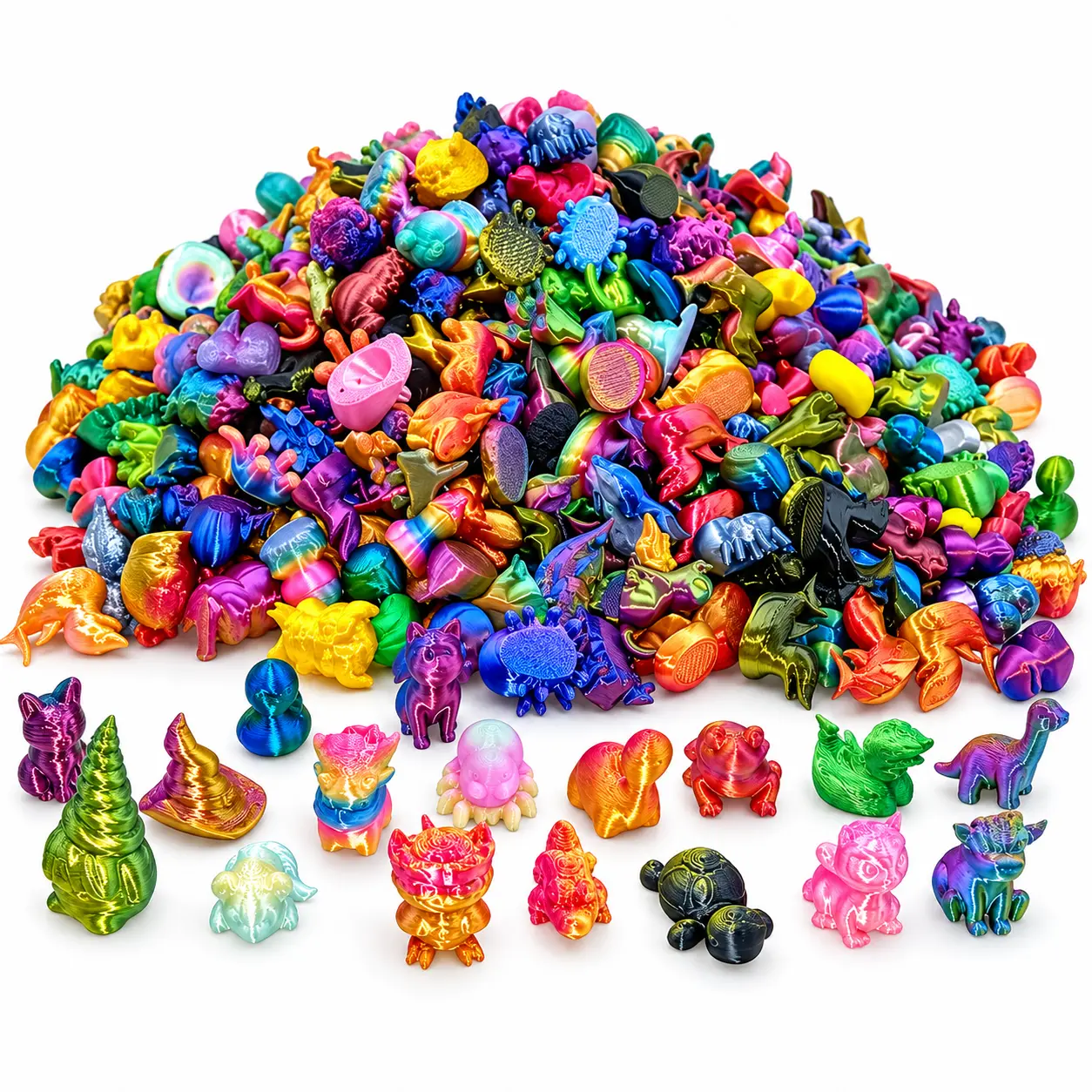 150/300pcs Mini 3D Printed Articulated Animal Statue Set, Pocket Animal Figures for Home Decor, Birthday Party Gifts, Holidays, Friends & Family (Random Styles)