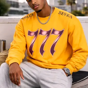 Yellow T-Shirt 100% Cotton Long Sleeve Unisex 777 Graphic Design for Men Women Comfortable Breathable Versatile Fit