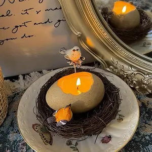 Handmade Bird Nest Candle in Nest - Realistic Design - Soothing Scent - Eco-Friendly - Holiday Gift - Light, Cozy candles