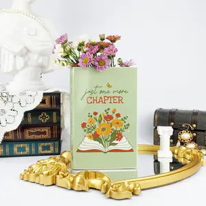 Just One More Chapter Ceramic Book Vase, Vintage Book Vase Decor, Ceramic Decor, Book Shaped Flower Vase, Bookish Gift, Home Decoration