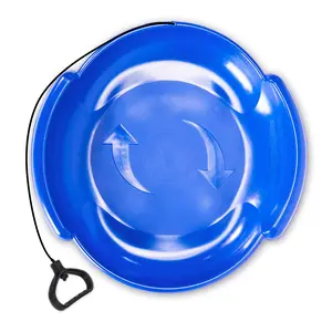 Exceptional Concepts Round Snow Saucer Sleds - Premium Canadian Resin Plastic Saucer Sled for Kids & Adults with Pull Cord & Handles (6 Years & Up)