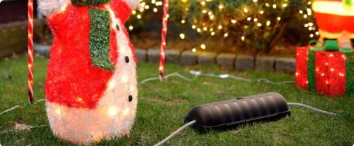 RESTMO Outdoor Waterproof Connection Box, Weatherproof Electrical Extension Cord Cover, Safe Sealed Cover to Protect Extension Cables, Strip Light, Power Tool, Timers, Holiday Decorations, Black RESTMO Outdoor Waterproof Connection Box, Weatherproof Electrical Extension Cord Cover, Safe Sealed Cover to Protect Extension Cables, Strip Light, Power Tool, Timers, Holiday Decorations, Black