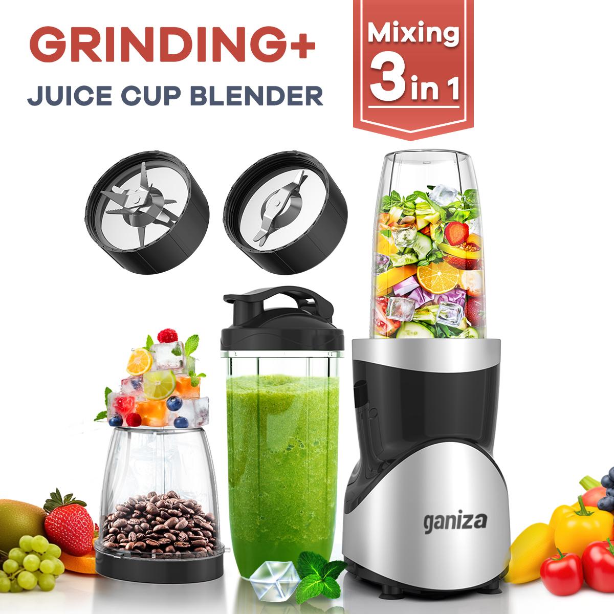 Ganiza Smoothie Blender with 14 Piece Combo Set Includes 4 BPA Free Cups 6 Blade Cross Blade for Smoothies Juices & More