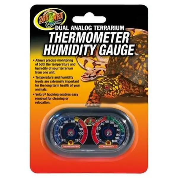 Zoo Med Dual Analog Thermometer/Humidity Gauge Zoo Med Dual Analog Thermometer/Humidity Gauge