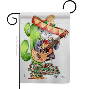Angeleno Heritage G135386-BO 13 x 18.5 in. Que Viva Mexico Garden Flag with Summer Cinco de Mayo Double-Sided Decorative Vertical House Decoration Banner Yard Gift