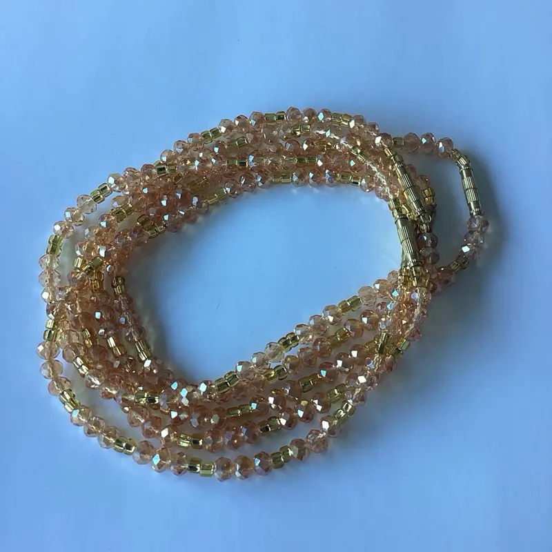 Beaded Anklet with Gold Clasp - Elegant Beaded Design for Women's Fashion