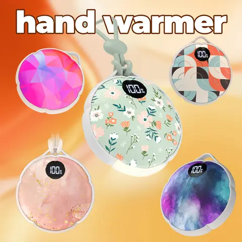 FrSara Rechargeable Electric Hand Warmer - 4000mAh, 3 Heat Settings with Heat Control, Strip Display, 10H Warm Hold, 10 Hours on Charge, Lightweight Hangable, Compact for Pockets, Built-in Night Light, Gift for Raynauds, Camping, Birthdays