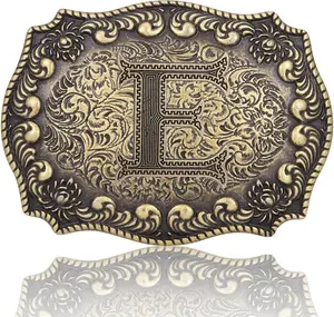 Belt Buckles Men Western Cowboy Initial Letters ABCDJMR Mens Texas Rodeo Belt Buckle for Boys Girls