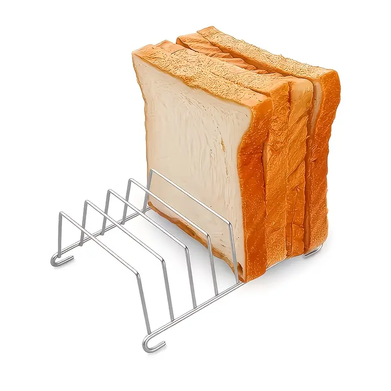 1Pc stainless steel air fryer toast rack, bread cooling and storage rack, multi-slot toast rack/suitable for home cooking, restaurant use, restaurant service tools, kitchen accessories