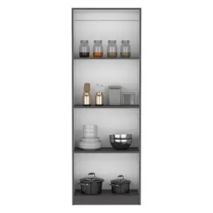 Bookcase Benzoni, Office, Matt Gray / White, Bookcase Shelf for CDs/Movies/Books, Home Office Bookcase Shelf Storage Organizer, Modern Book Shelf for Bedroom/Living Room/Home Office