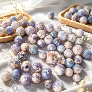 Blue Flower Agate Spheres
