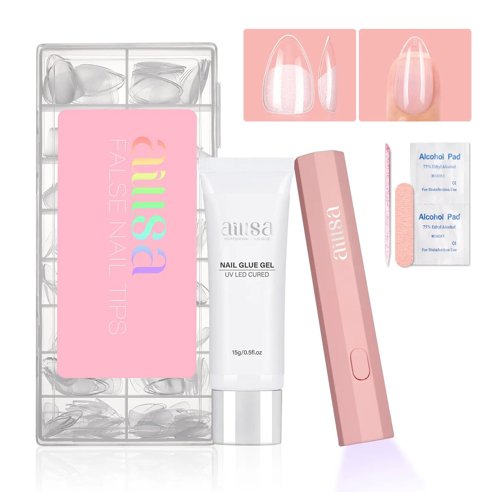 Matte Grip Fit-S Almond -120pcs (Pink UV Light)