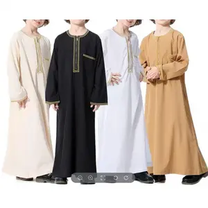 [Boy's Traditional Clothing] Traditional long-sleeved clothing boys |         Gold-trimmed, casual ethnic-style long garment