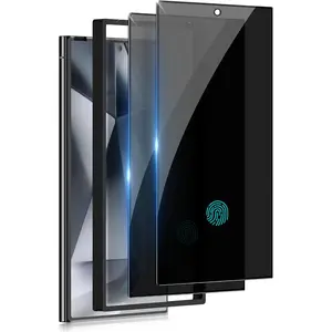 Galaxy S24 Ultra 2 Pack Screen Protector Tempered Glass, Anti-Spy, Fingerprint Unlocking, Full Coverage, Case Friendly, Easy Installation - Resistance