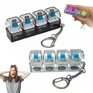 1 keyboard Fidget toy, keyboard Fidget keychain four in one keyboard decompression button finger clicker toy, button decompression Fidget gift to relieve stress