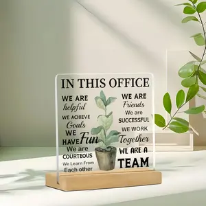 Motivational Acrylic Sign for Office Teamwork, Modern Frameless Desktop Decoration, Irregular Shape for Cubicles or Meeting Rooms, Acrylic Plaque Sign