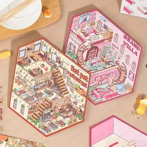 2PCS Large Size Scene Sticker Set , Interesting World Vol.2 , 3D mininature sticker