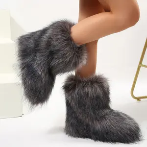 Women's Elegant Plush Snow Boots Water Resistant Winter Indoor Outdoor Shoes