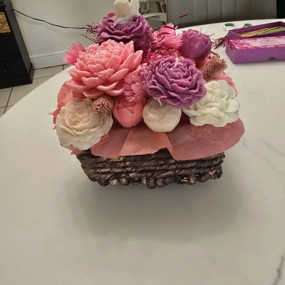 Eternal Bouquet - Floral Candle Basket