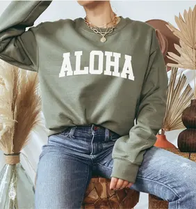 Aloha Sweatshirt, Hawaii Sweatshirt, Maui Sweatshirt, Hawaii Souvenir Gift, Aloha Crewneck Sweatshirt Cotton