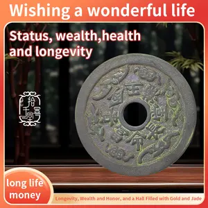Longevity, Wealth and Honor, and a Hall Filled with Gold and Jade -Chinese numismatic charm（Display Box）-Chinese numismatic charm,Lucky ornament, Feng Shui ornament,Spiritual Awakening,Improve fortune,Chinese Gifts,Chinese-style decorations