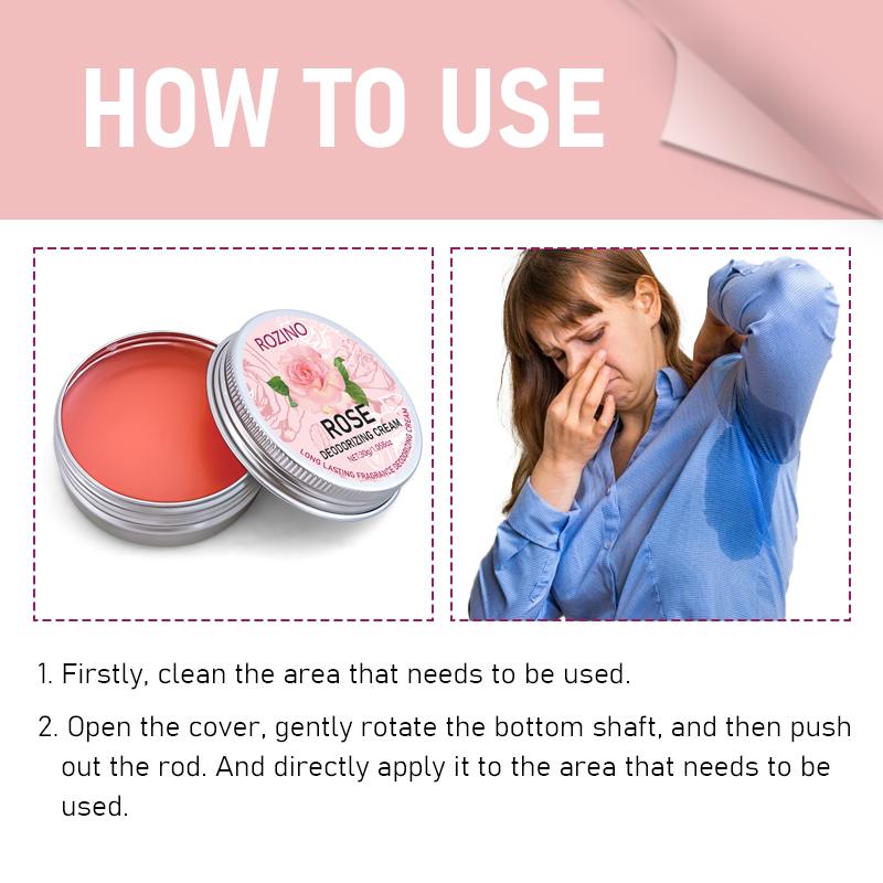 Rozino Natural Rose Deodorant 30g, Gentle Underarm Care, Smooth Cream Formula