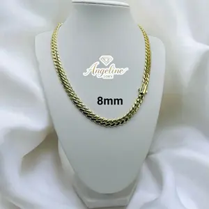 Angeline Lorn #1310 8mm Necklace Mónaco Laminado 14k Gold Layers Real Gold High Quality for Women Elegant Stylish Accessory