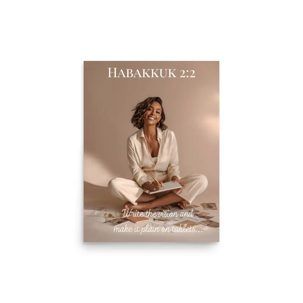 Unframed Habakkuk 2:2 Vision Board Christian Wall Art – “Write the Vision and Make It Plain” Inspirational Faith Poster
