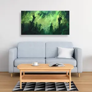 212 MAIN Minimalist "Reaching Hell" 24x48 in. Artwork Print, Stylish Room Wall Art for Home Decor