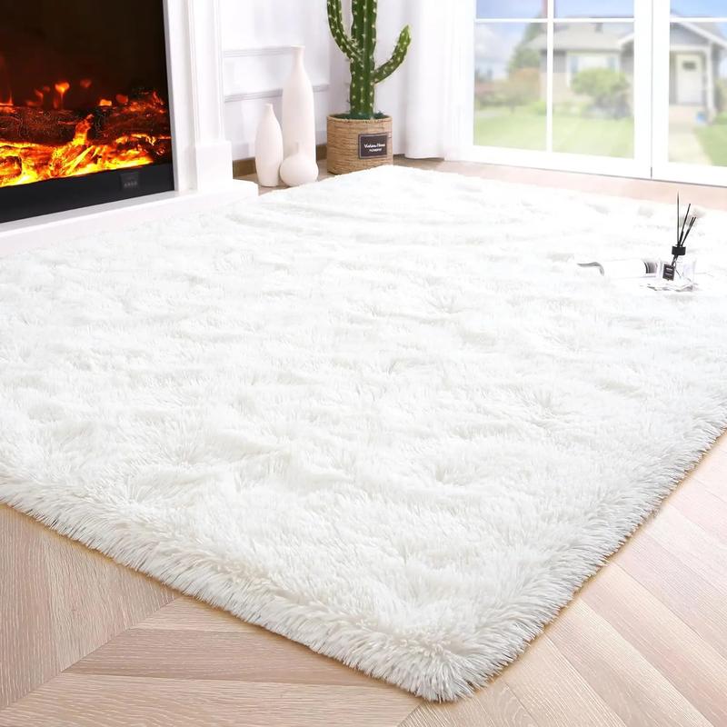 Solid Color Fuzzy Rug,  Rectangle Non-slip Soft Tuff Tufted Bedroom Carpet, Winter Warm Floor Mat for Home Living Room Decor, Fall Decor, Valentine's Day Gift