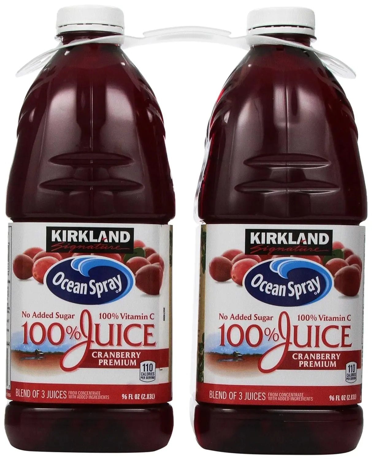 Kirkland Signature Ocean Spray Cranberry Premium 100% Juice, 96 fl oz, 2-count