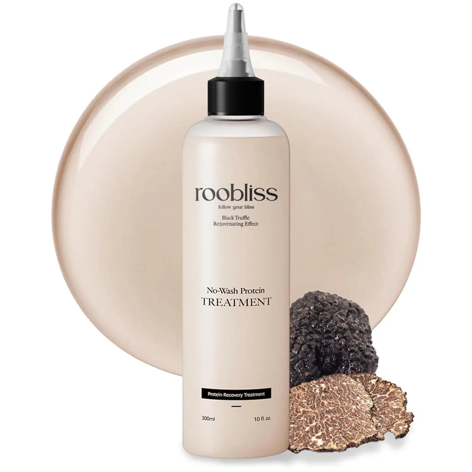 roobliss No Wash Protein Hair Treatment 300ml, Korean Leave In Treatment with Collagen, Silk Protein, Black Truffle + Botanical Oils for Dry Frizzy Hair