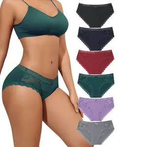 LEVAO 6 Pack Women's Low Waist Underwear Bikini Panties Breathable Hipster Stretch Full Briefs S-XL