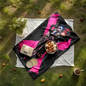 1 piece League of Legends: Jinx and Vi opposing backs themed flannel blanket - Modern design flannel blanket, suitable for sofas and beds, all-season use, super soft and comfortable, digital printing, 100% polyester material, machine washable