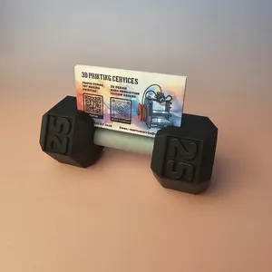 Dumbbell Business Card Holder 3D Printed | Fitness Desktop Decor | Gift for Personal Trainer | personalizedgift | fitnessgift | Dumbbell