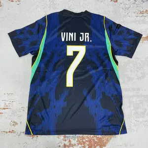 7# Vini JR  2026 Brazil National Team Away Short Sleeve Soccer Jersey Quick-Dry
